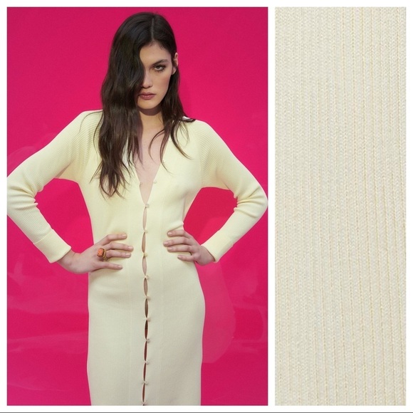 NWT. Zara Light Yellow Long Knit Viscose Blend Cardigan. Size M. - Picture 2 of 10